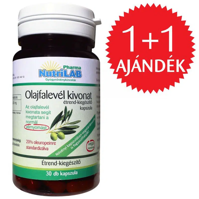Nutrilab Olajfalevél kivonat kapszula 1+1 AJÁNDÉK - 2x30db