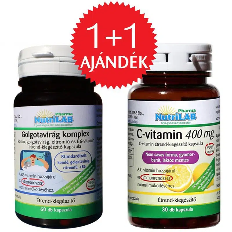 Nutrilab Golgotavirág komplex kapszula + AJÁNDÉK C-vitamin kapszula - 60db+30db