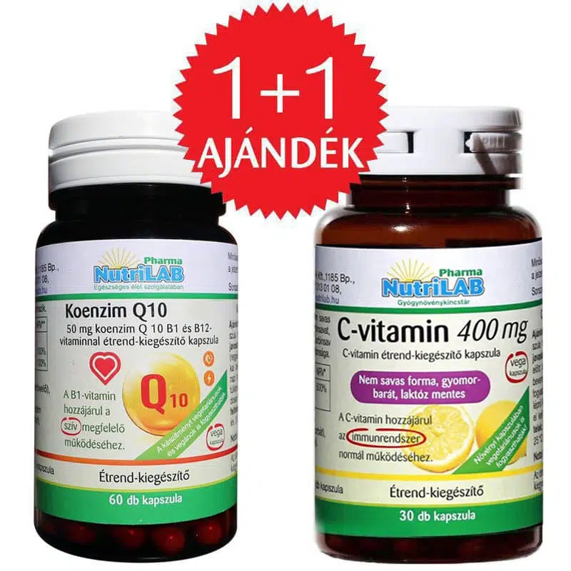 Nutrilab Koenzim Q10 50mg kapszula + AJÁNDÉK C-vitamin kapszula - 60db+30db