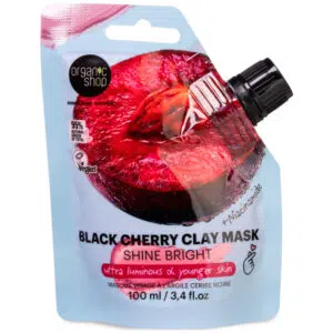 Organic Shop „Shine Bright” Fekete cseresznyés agyagmaszk naicinamiddal - 100ml