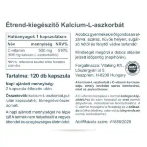 Vitaking C-vitamin Kalcium L-Aszkorbát kapszula - 120db - Image 2