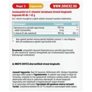 Dr. Herz Astaxanthin + E-vitamin kapszula - 60db - Image 2