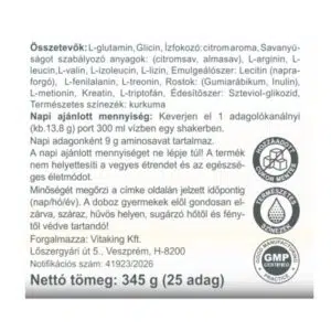 Vitaking Aminosav Komplex citrom ízű italpor - 345g - Image 3