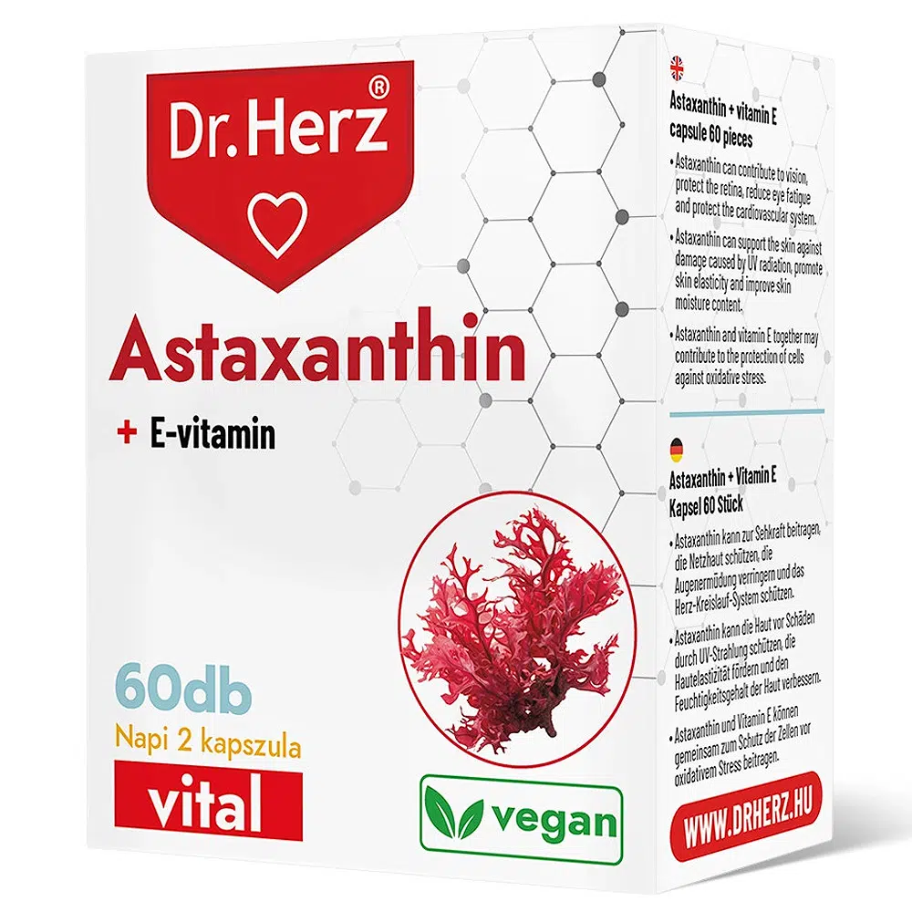 Dr. Herz Astaxanthin + E-vitamin kapszula - 60db